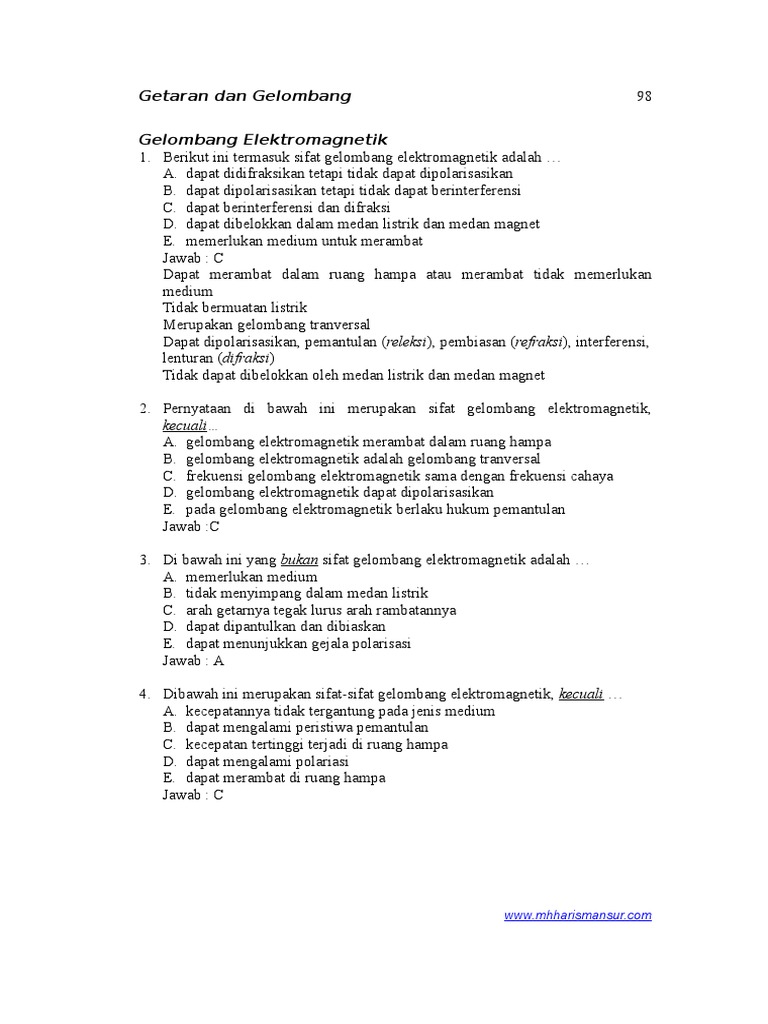 Detail Contoh Soal Gelombang Elektromagnetik Nomer 34