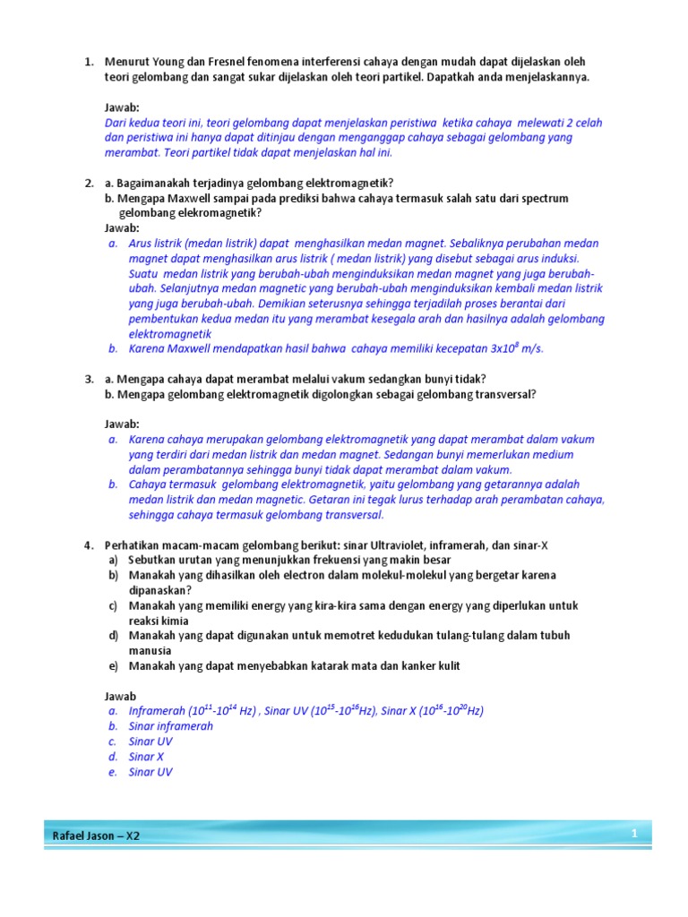 Detail Contoh Soal Gelombang Elektromagnetik Nomer 9