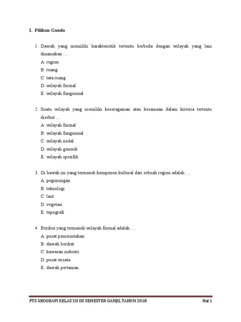 Detail Contoh Soal Geografi Nomer 49