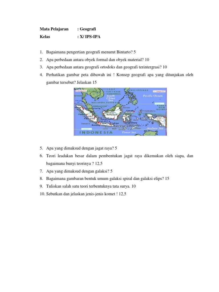 Detail Contoh Soal Geografi Kelas 10 Nomer 23