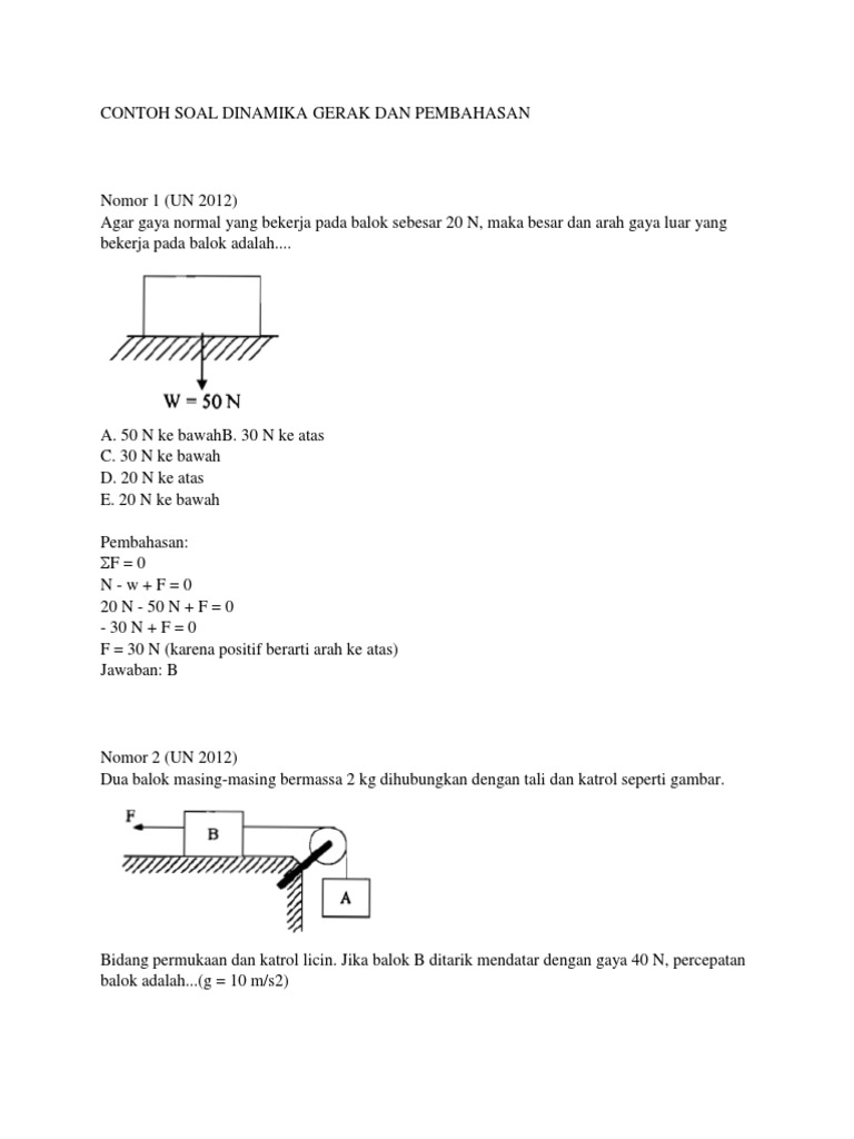 Detail Contoh Soal Gerak Nomer 51