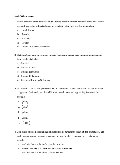 Detail Contoh Soal Gerak Harmonik Sederhana Nomer 38
