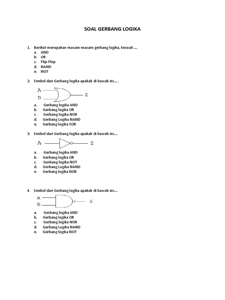 Detail Contoh Soal Gerbang Logika Nomer 21