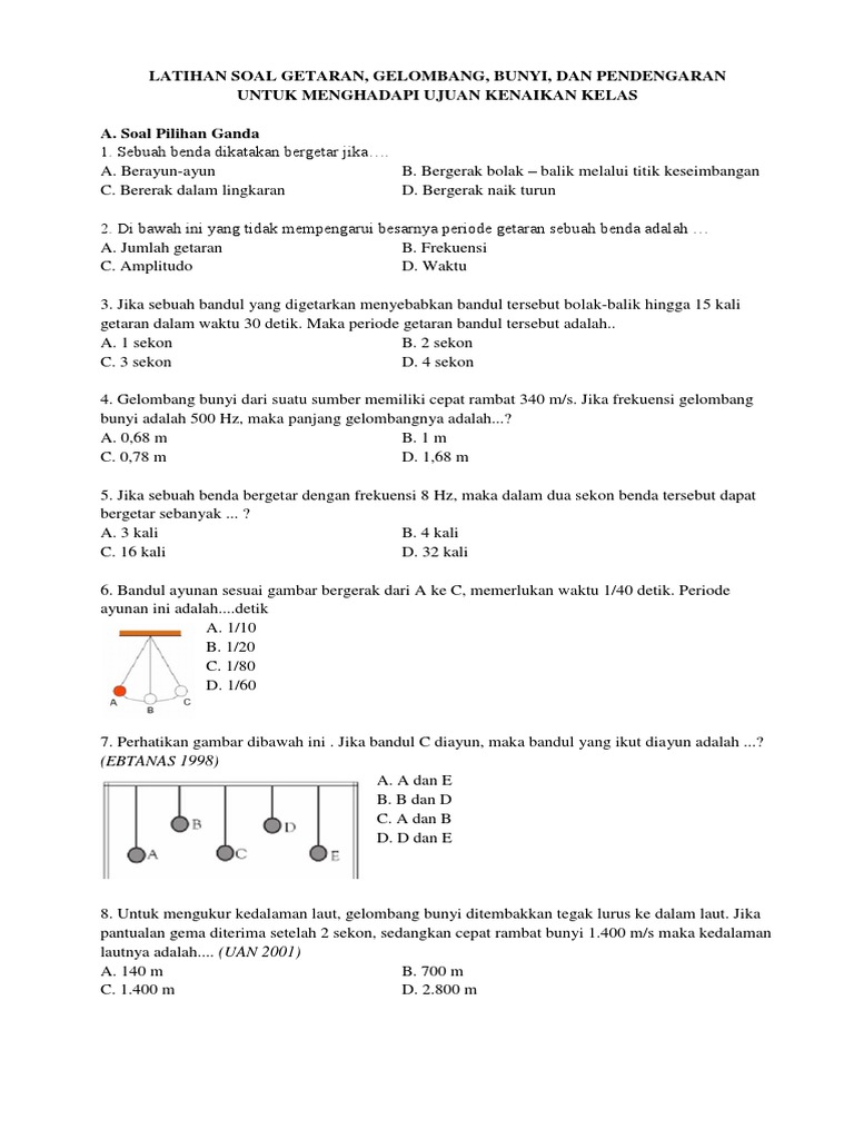 Detail Contoh Soal Getaran Dan Gelombang Nomer 11