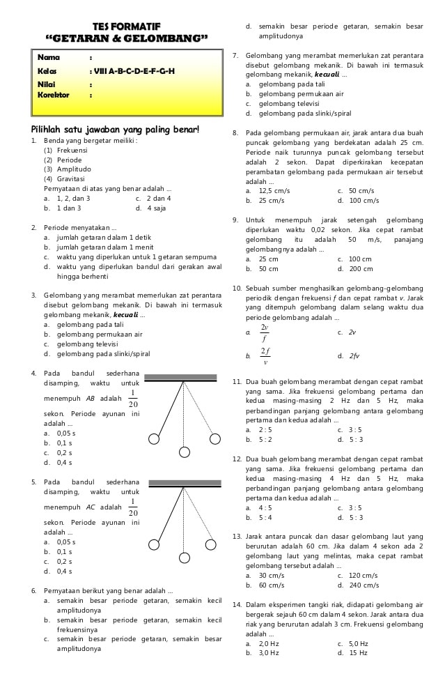Detail Contoh Soal Getaran Dan Gelombang Nomer 12