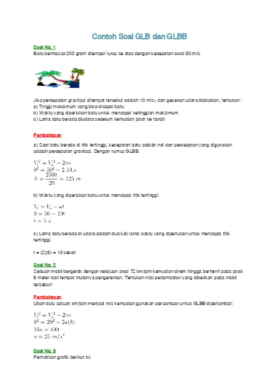 Detail Contoh Soal Glb Dan Glbb Nomer 18