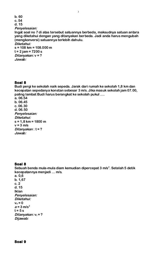 Detail Contoh Soal Glb Dan Glbb Nomer 25