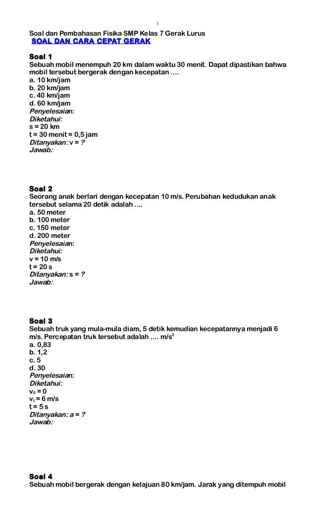 Detail Contoh Soal Glbb Nomer 22