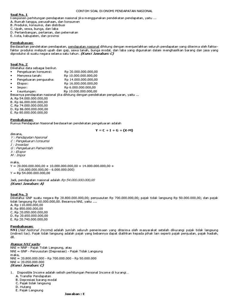 Detail Contoh Soal Gnp Nomer 10