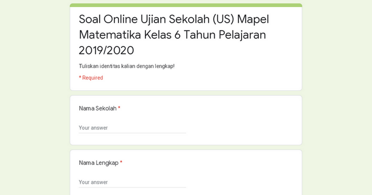 Detail Contoh Soal Google Form Nomer 24