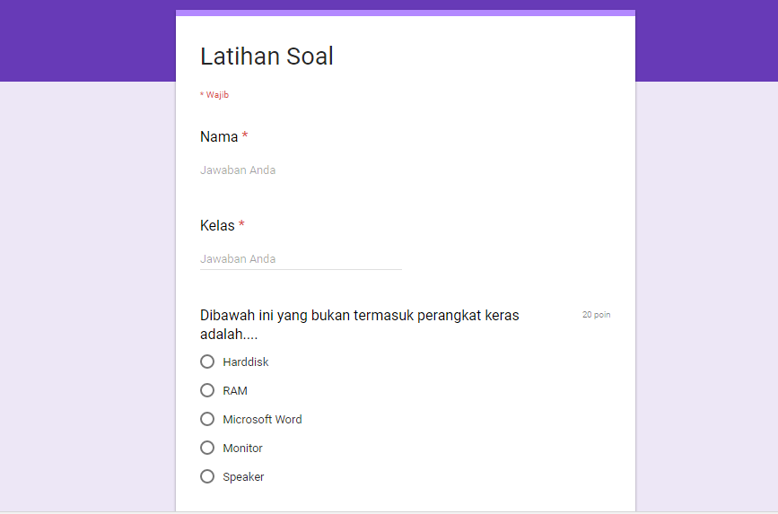 Detail Contoh Soal Google Form Nomer 26