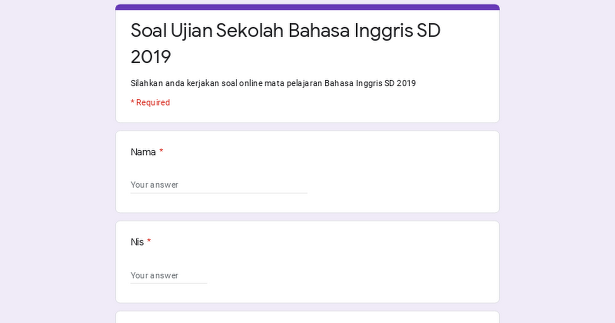 Detail Contoh Soal Google Form Nomer 5