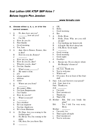 Detail Contoh Soal Greeting Nomer 32