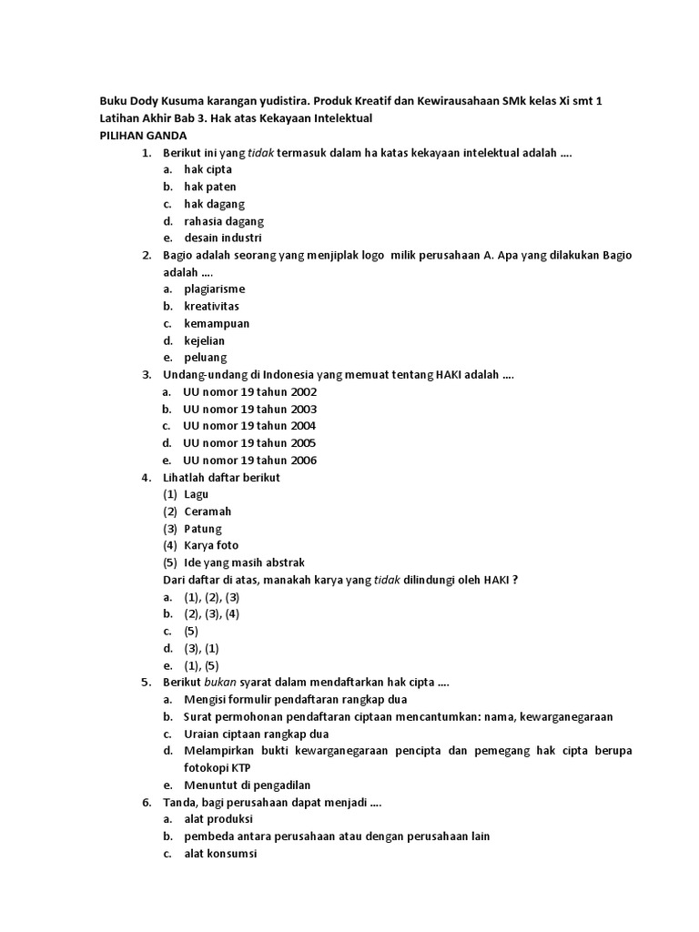 Detail Contoh Soal Haki Nomer 21