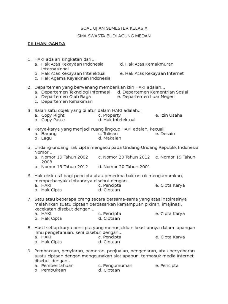 Detail Contoh Soal Haki Nomer 4