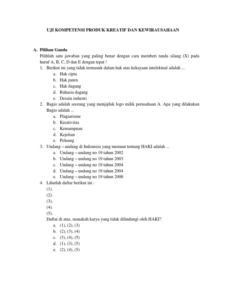 Detail Contoh Soal Haki Nomer 6