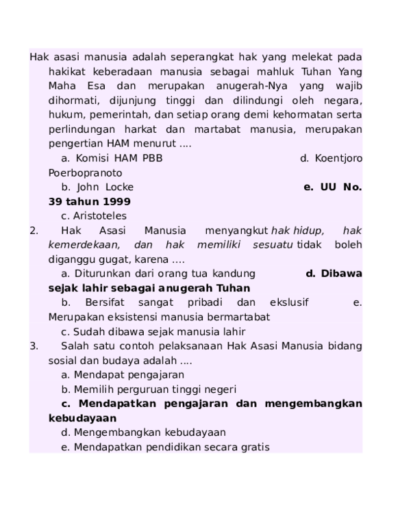 Detail Contoh Soal Ham Nomer 24