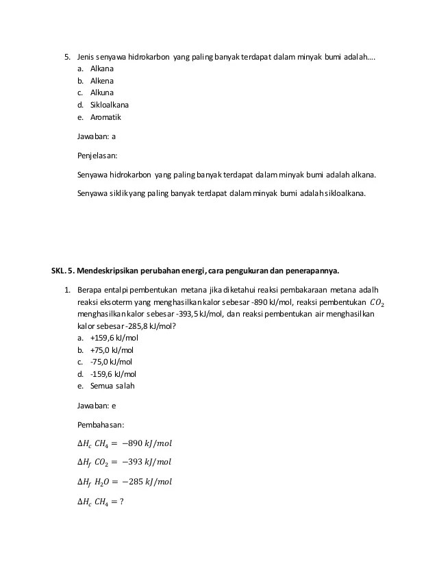 Detail Contoh Soal Hidrokarbon Nomer 51