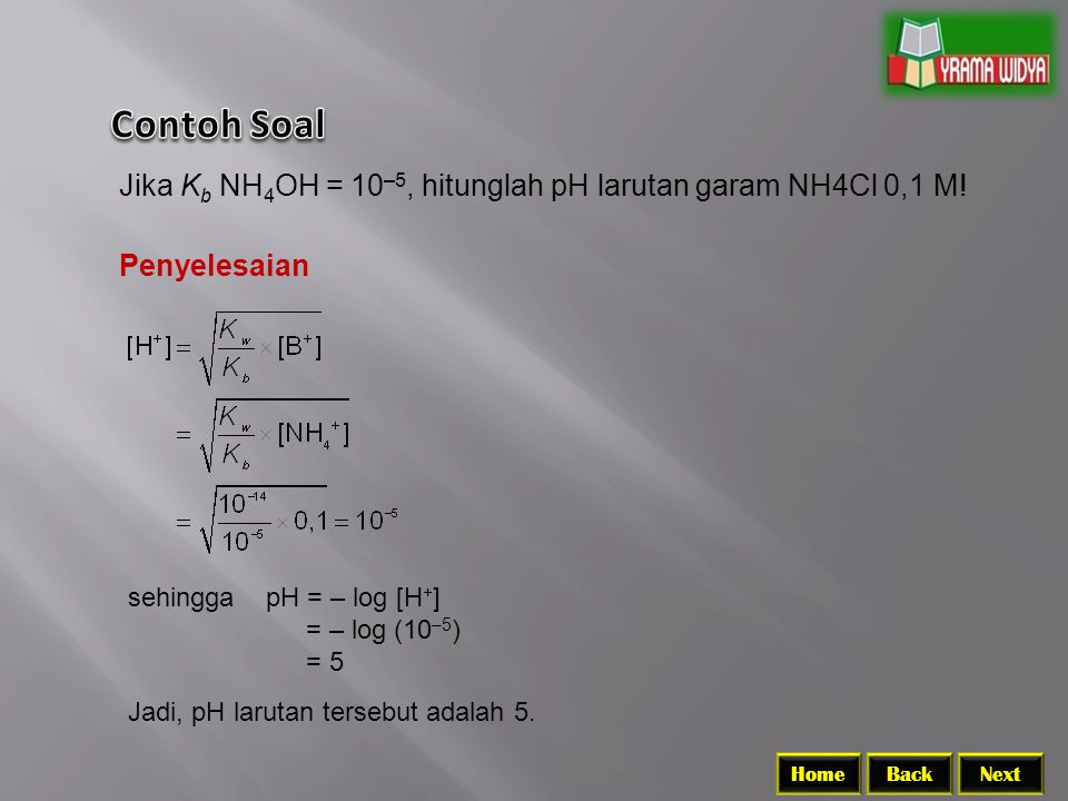 Detail Contoh Soal Hidrolisis Nomer 17