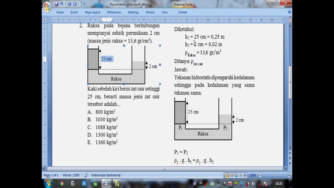 Detail Contoh Soal Hidrostatis Nomer 24