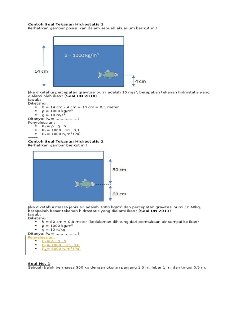 Detail Contoh Soal Hidrostatis Nomer 27