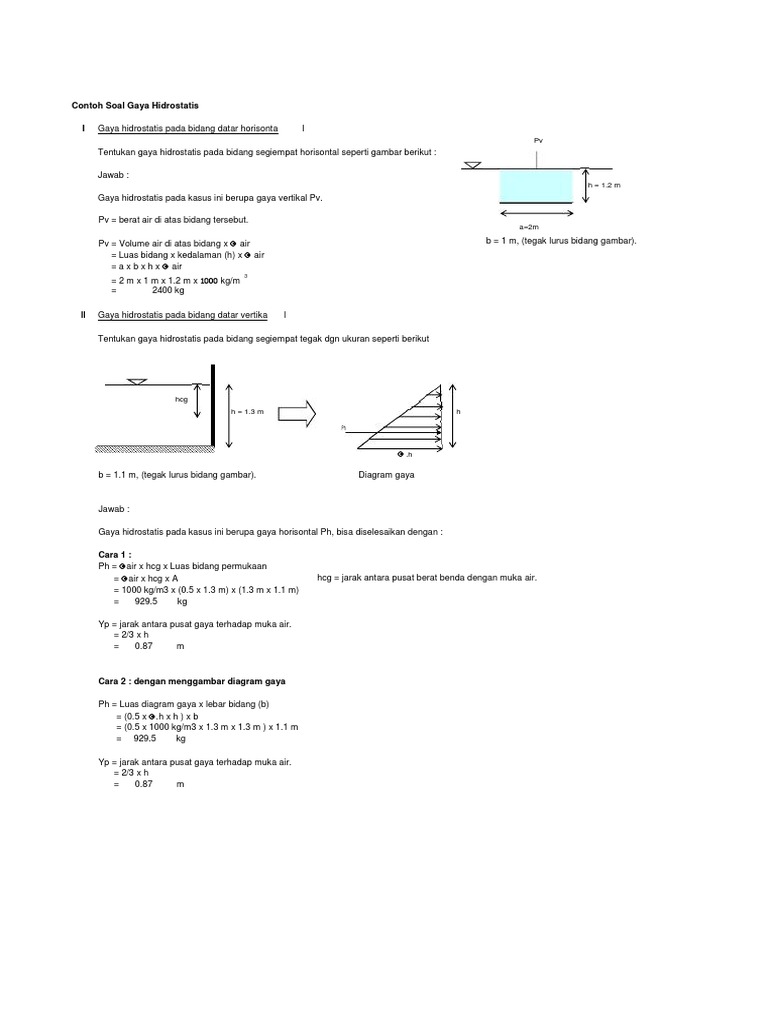 Detail Contoh Soal Hidrostatis Nomer 42