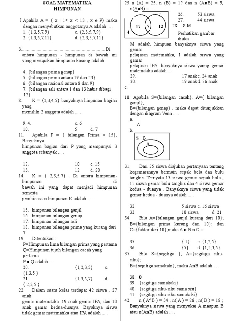 Detail Contoh Soal Himpunan Kosong Nomer 41