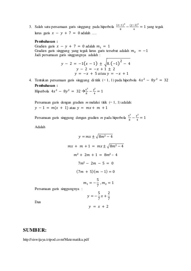 Detail Contoh Soal Hiperbola Nomer 21