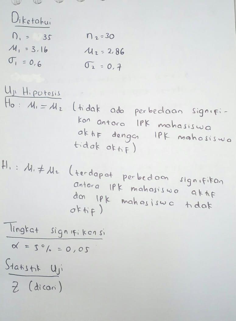 Detail Contoh Soal Hipotesis Nomer 5