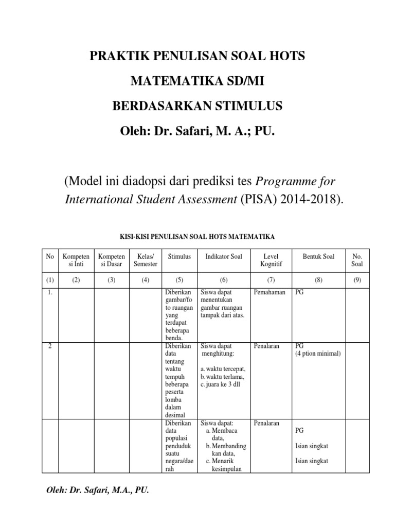 Detail Contoh Soal Hots Sd Kelas 2 Nomer 47