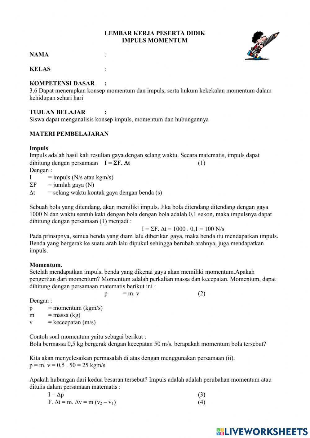 Detail Contoh Soal Hubungan Impuls Dan Momentum Nomer 29