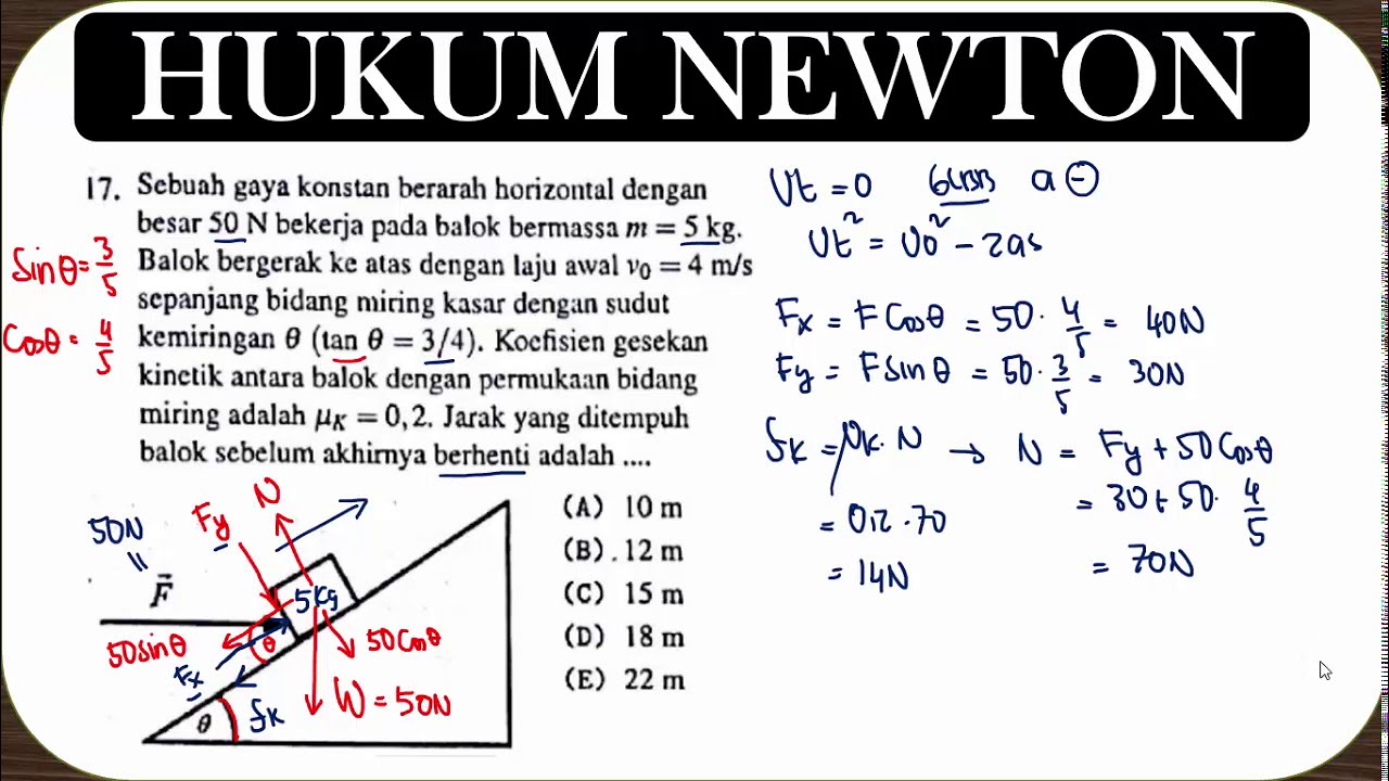 Detail Contoh Soal Hukum 2 Newton Nomer 47