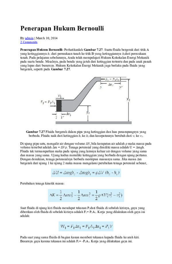 Detail Contoh Soal Hukum Bernoulli Nomer 42