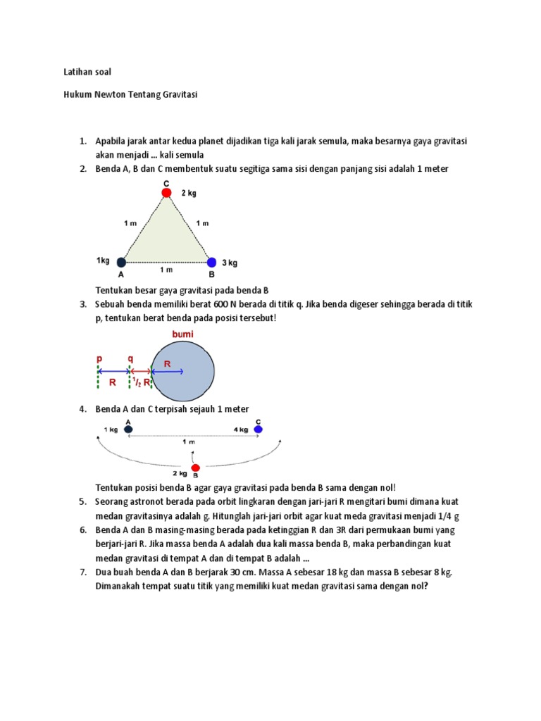 Detail Contoh Soal Hukum Gravitasi Newton Nomer 31