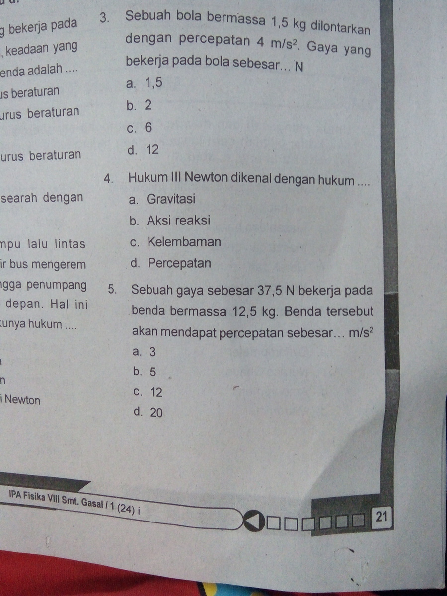 Detail Contoh Soal Hukum Newton 1 Nomer 45