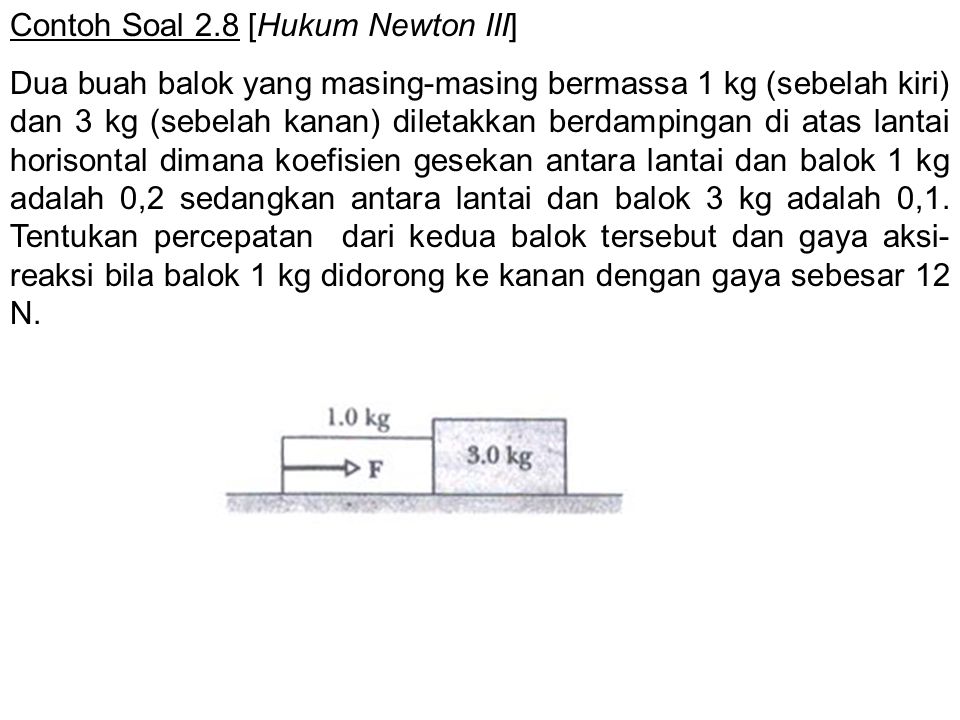 Detail Contoh Soal Hukum Newton 2 Smp Nomer 15