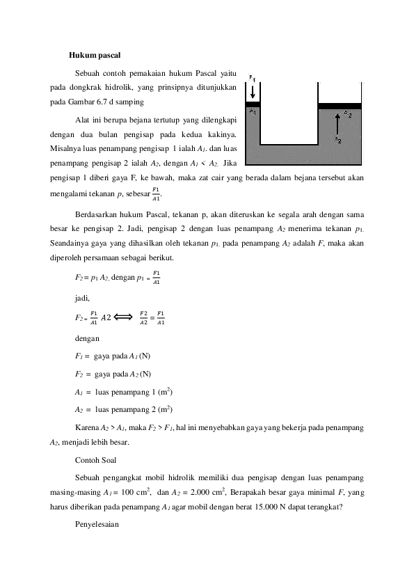 Detail Contoh Soal Hukum Pascal Nomer 14