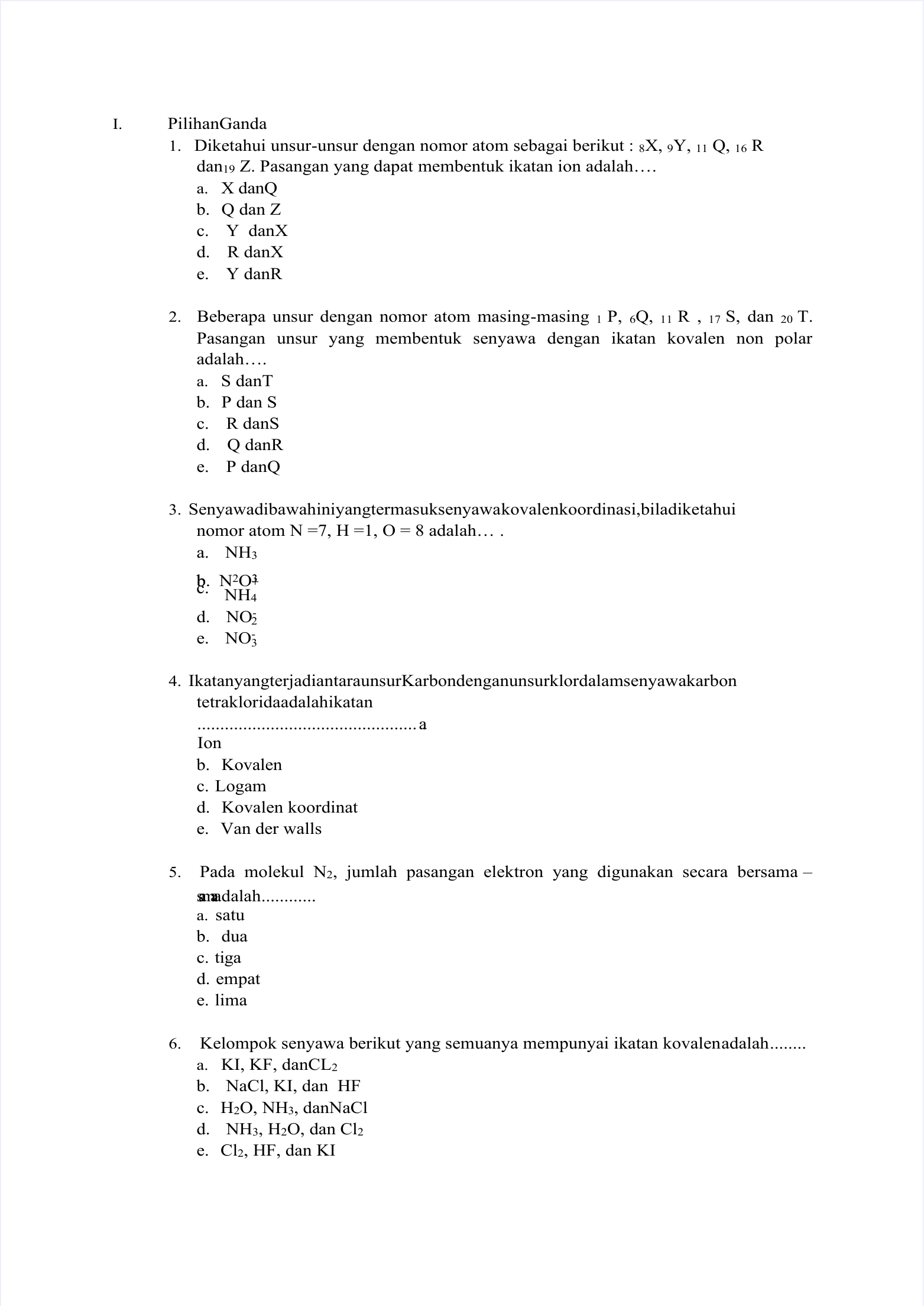 Detail Contoh Soal Ikatan Logam Nomer 8