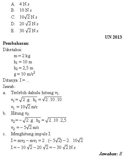 Detail Contoh Soal Impuls Nomer 18