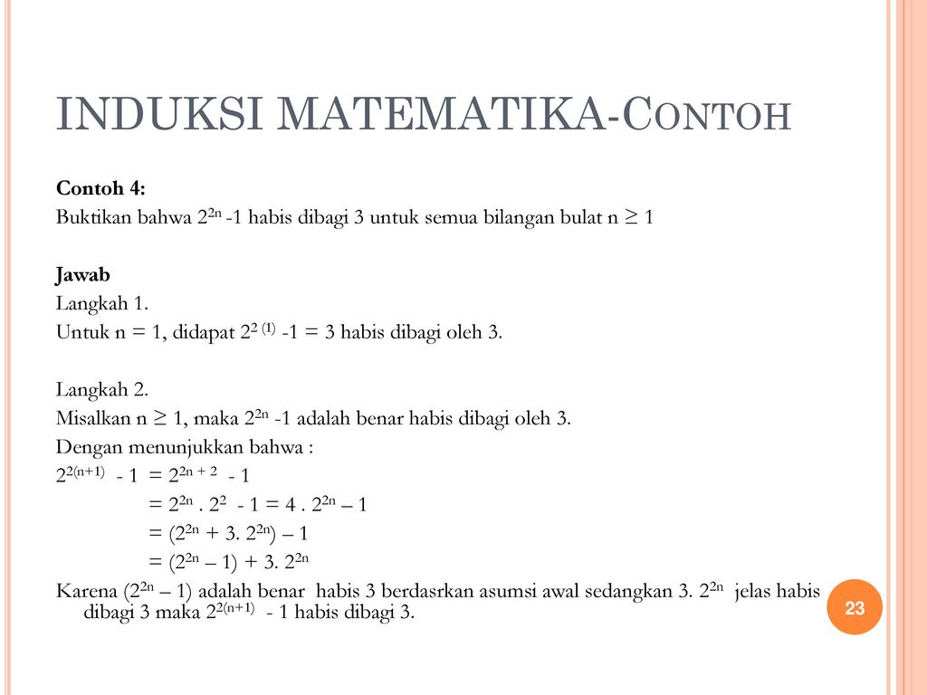 Detail Contoh Soal Induksi Matematika Nomer 18