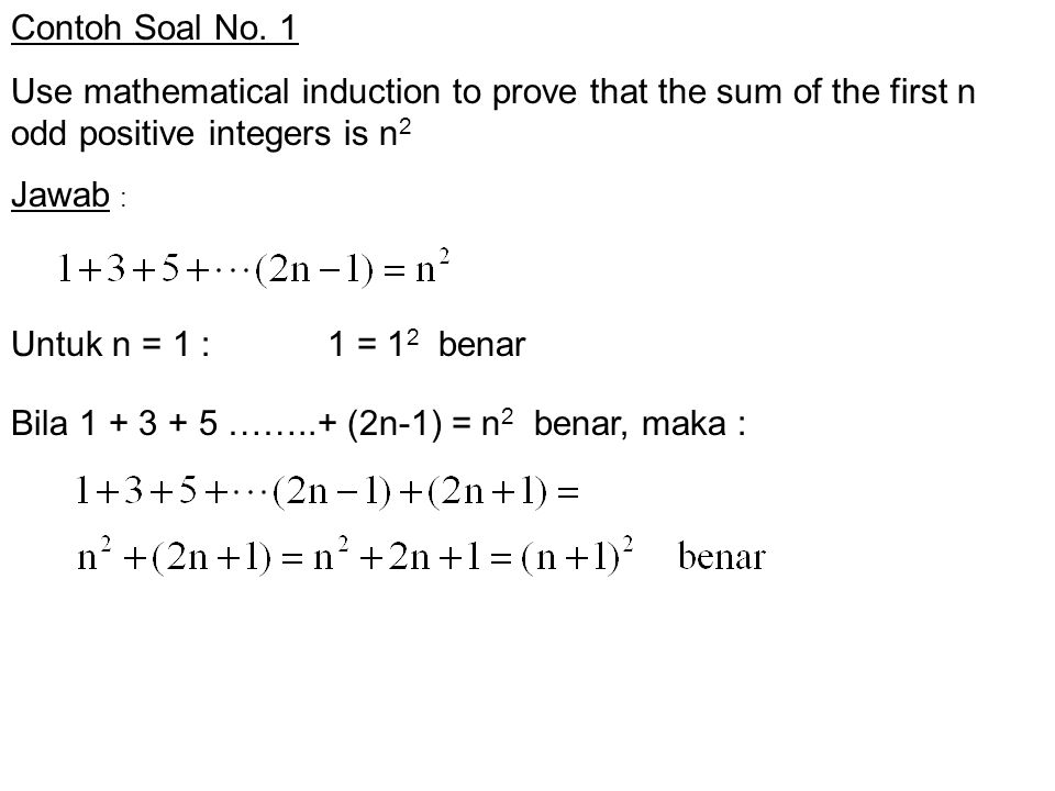 Detail Contoh Soal Induksi Matematika Sederhana Nomer 34