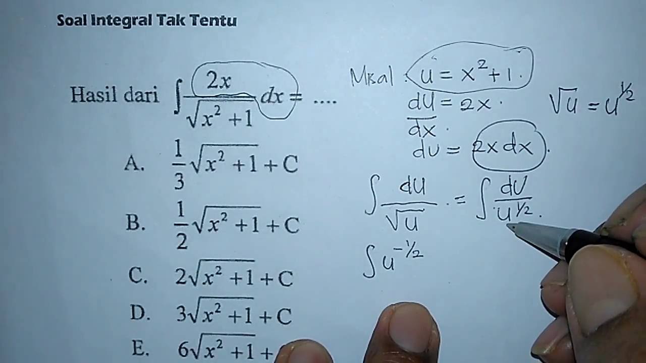 Detail Contoh Soal Integral Tak Tentu Nomer 27