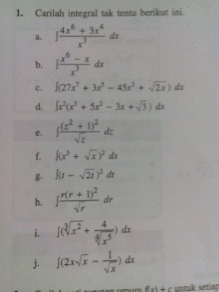 Detail Contoh Soal Integral Tak Tentu Nomer 41