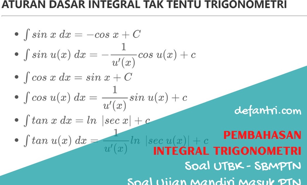 Detail Contoh Soal Integral Trigonometri Nomer 51