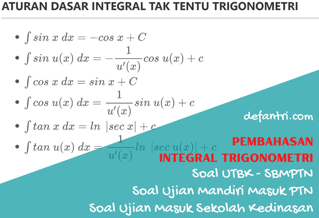 Detail Contoh Soal Integral Trigonometri Nomer 53