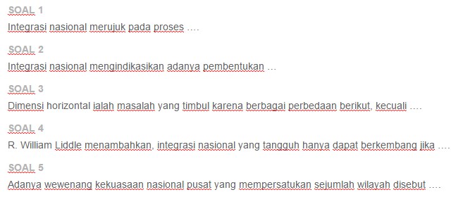 Detail Contoh Soal Integrasi Nasional Nomer 28