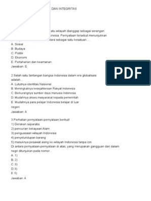 Detail Contoh Soal Integrasi Nasional Nomer 4