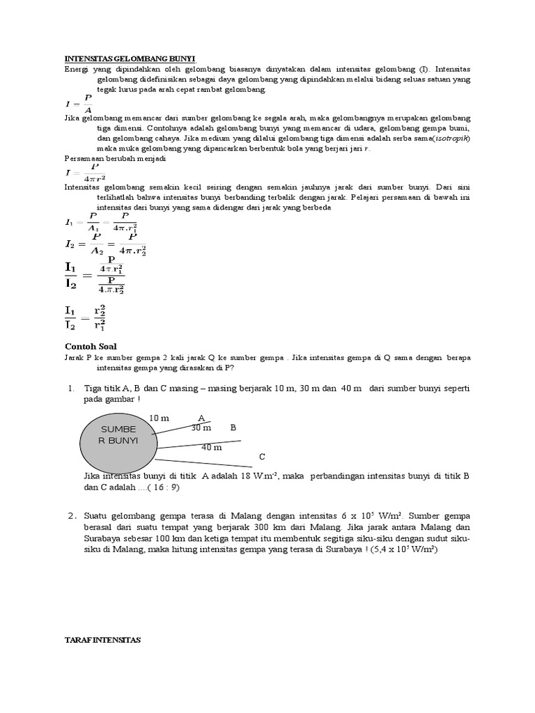 Detail Contoh Soal Intensitas Bunyi Nomer 53