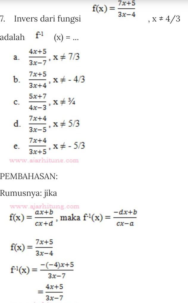 Detail Contoh Soal Invers Nomer 10