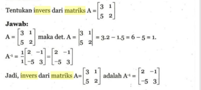 Detail Contoh Soal Invers Matriks 2x2 Nomer 6